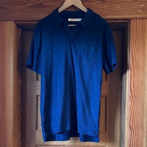 Birdwell Men's Deep Blue Terry Polo Shirt - Like New